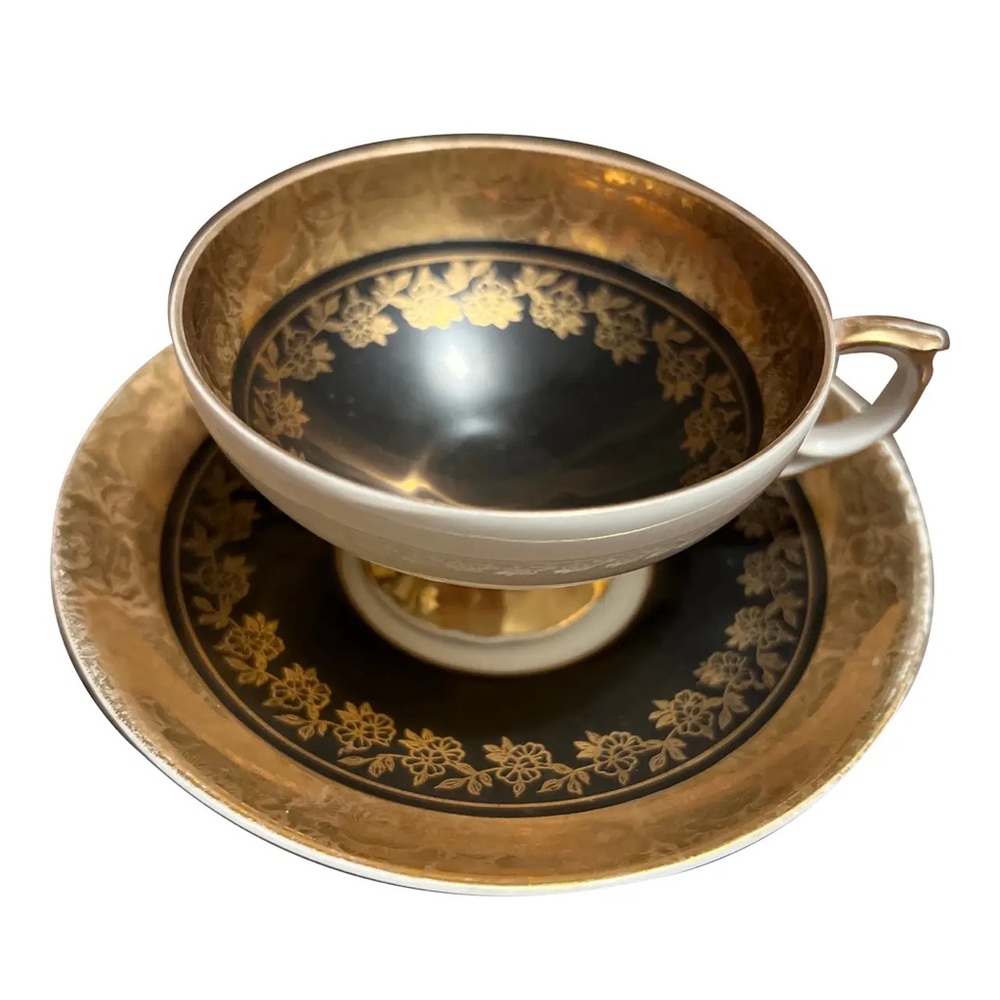 Vintage Bavarian Demitasse Espresso Cup & Saucer, Turkish Coffee Cup